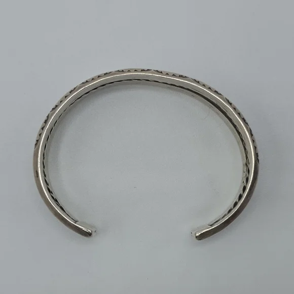 VTG Solid Sterling Silver Southwestern Stamped Cuff Bracelet Twisted Cable, 27g - Picture 6 of 13